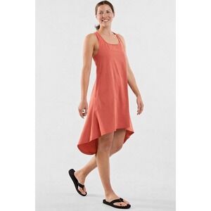 Title Nine Dune Dress Womens XS Coral Orange Racerback High Low Ripstop Pocket